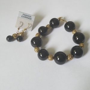 Handmade Black and goldtone set